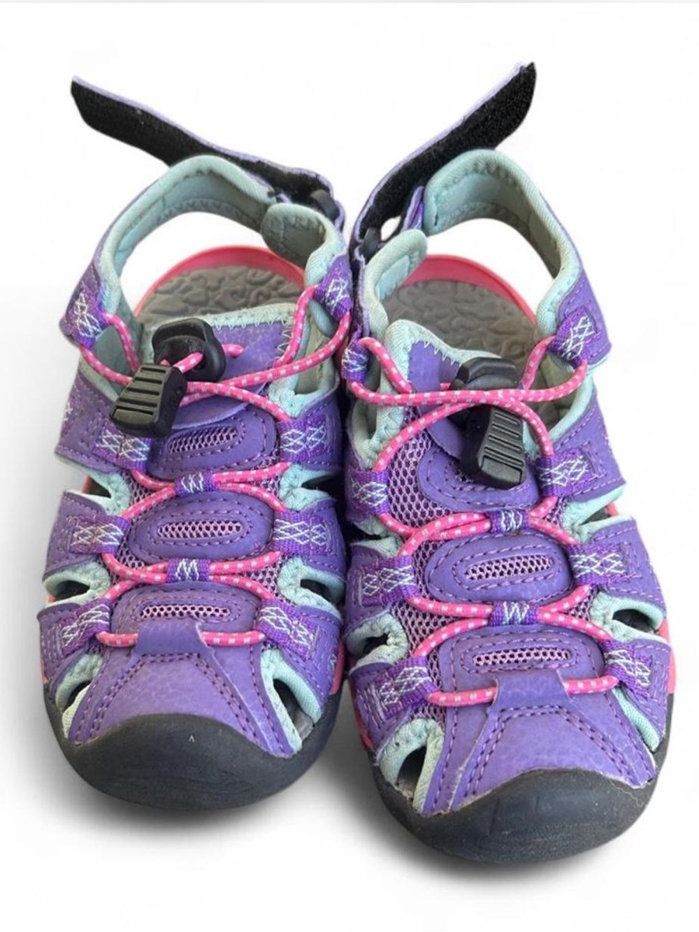 Kids Purple Active Sandals with Pink Accents
